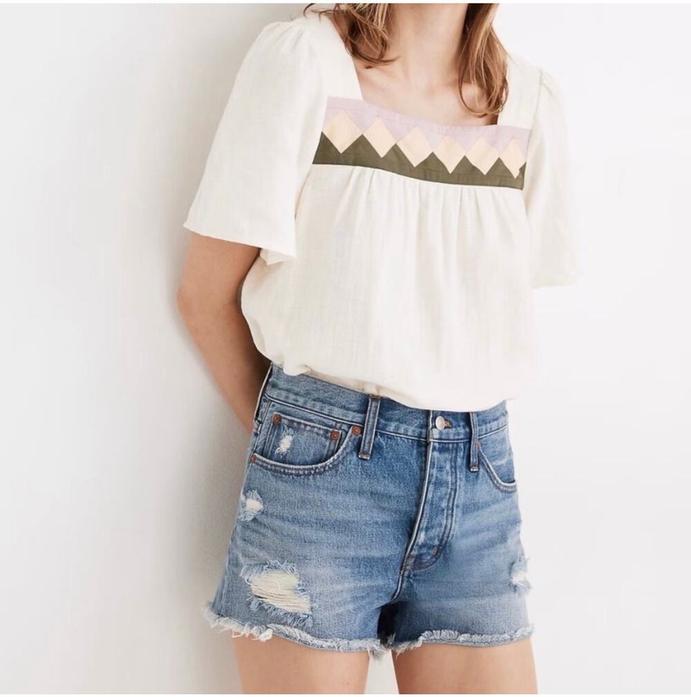 Madewell Shorts Womens 29 Blue Relaxed Denim Homecrest Wash Ripped Distressed